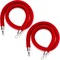 Set of 2 Red Velvet Stanchion Rope with Polished Silver Chrome Plated Hooks, Thick Barriers for the Red Carpet, Red Carpet Ropes and Poles Crowd Control (5 Feet)